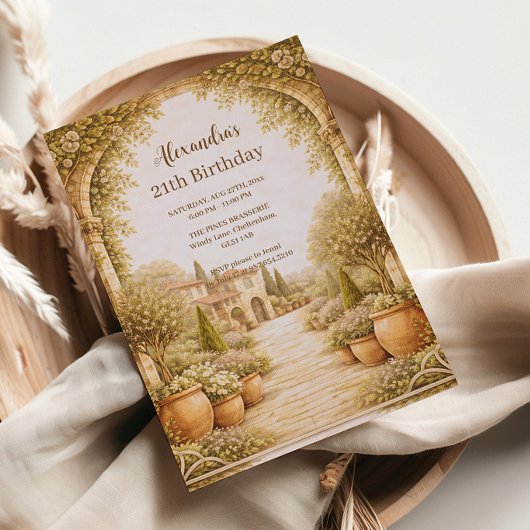 Vintage Estate Garden Birthday Einladung