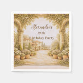 Vintage Estate Garden Birthday Serviette (Vorderseite)