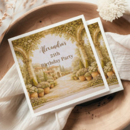 Vintage Estate Garden Birthday Serviette