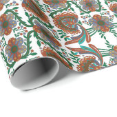 Vintage estnische Blumenkunst Geschenkpapier (Rolleneckpunkt)