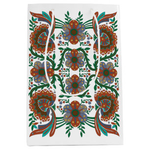 Vintage estnische Blumenkunst Mittlere Geschenktüte