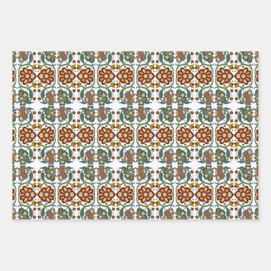 Vintage estnische Folklorekunst Geschenkpapier Set (Vorderseite)