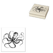 Vintage Etched Octopus Wooden Art Stamp Gummistempel (Stempel)