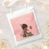 Vintage Ethnic Girl on Phone Baby Shower Chevrons Geschenktütchen (Ausgeschnitten)