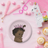 Vintage Ethnic Princess Babydusche Rosa Pappteller (Party)