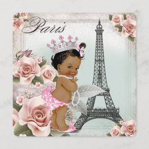 Vintage Ethnic Princess Paris Babydusche Einladung
