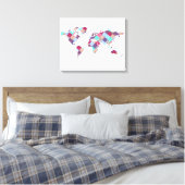 Vintage Ethnic World Map Leinwanddruck (Insitu (Schlafzimmer))