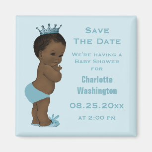 Vintage ethnische Dusche Prinz-Baby Save the Date Magnet