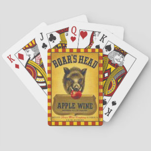 "Vintage Etikett~1940er Jahre Boar's Head Apfelwei Spielkarten