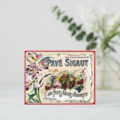 Vintage Etikett Postkarte (Stehend Vorderseite)