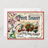 Vintage Etikett Postkarte (Vorne/Hinten)