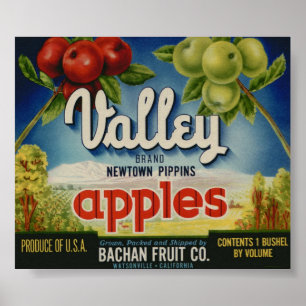 Vintage Etiketten für alte Fruchtkästen von Apple Poster