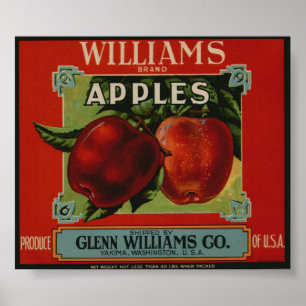 Vintage Etiketten für alte Fruchtkästen von Apple Poster