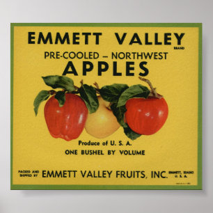 Vintage Etiketten für alte Fruchtkästen von Apple Poster