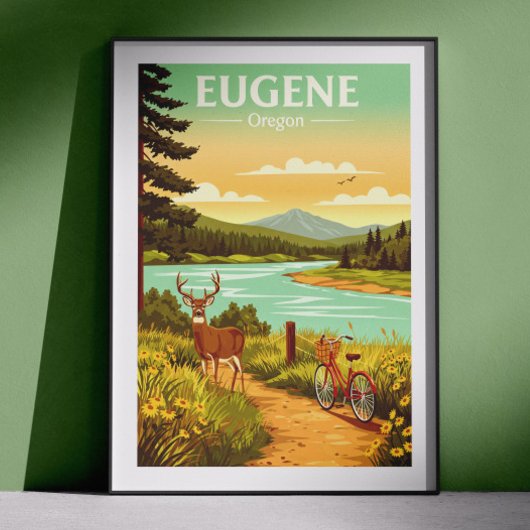 Vintage Eugene Oregon Poster