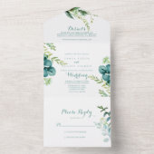 Vintage Eukalyptus-Hochzeit All In One Einladung (Innen Boden)