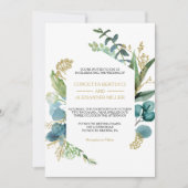Vintage Eukalyptus-Hochzeit Einladung (Vorderseite)