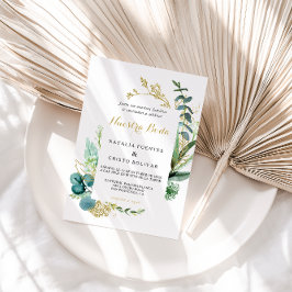 Vintage Eukalyptus-Hochzeit Einladung