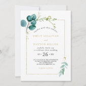 Vintage Eukalyptus-Hochzeit Einladung (Vorderseite)