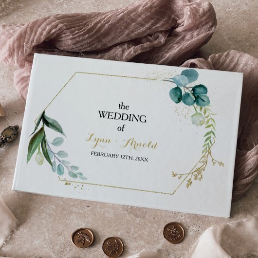 Vintage Eukalyptus-Hochzeit Gästebuch