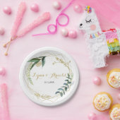 Vintage Eukalyptus-Hochzeit Pappteller (Party)