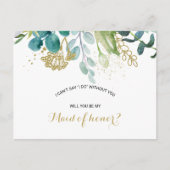 Vintage Eukalyptus-Trauzeugin Einladungspostkarte (Vorderseite)