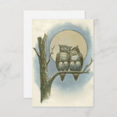 Vintage Eule-Abbildung Dankeskarte (Vorne/Hinten)