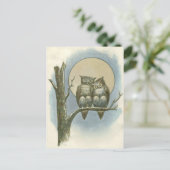 Vintage Eule-Abbildung Postkarte (Stehend Vorderseite)