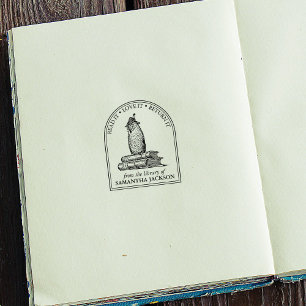 Vintage Eule Benutzerdefiniert Aus der Bibliothek  Gummistempel