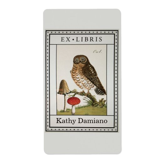 Vintage Eule-Buchzeichen-Platte (Vorne)