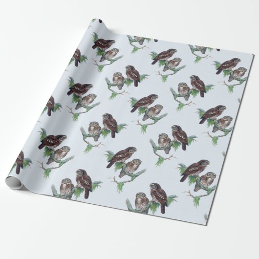 Vintage-Eule-Geschenkpapier Geschenkpapier (Ungerollt)