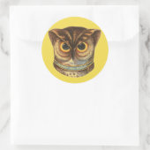 Vintage Eule-Illustration Runder Aufkleber (Tasche)