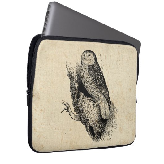 Vintage Eule Laptopschutzhülle (Vorne Rechts)