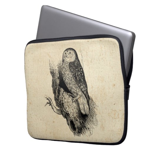 Vintage Eule Laptopschutzhülle (Vorderseite Links)