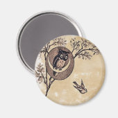Vintage-Eule-Magnet Magnet (Vorderseite/Rückseite)