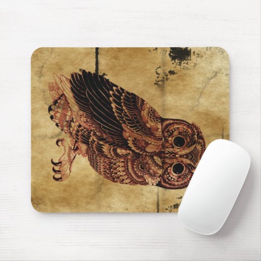 Vintage Eule Mousepad (Mit Mouse)