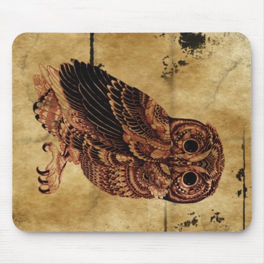 Vintage Eule Mousepad (Vorne)