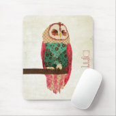 Vintage Eule Mousepad Rosa (Mit Mouse)