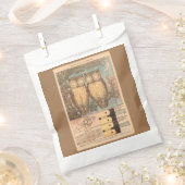 Vintage Eule niedlich fallen Kinderhandwerk blau b Geschenktütchen (Ausgeschnitten)