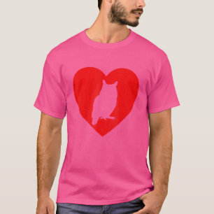 Vintage Eule Rotes Herz Tier Valentinstag T-Shirt