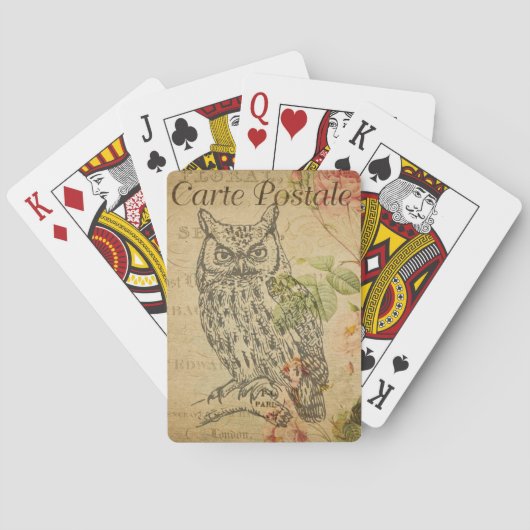 Vintage Eule Spielkarten (Rückseite)