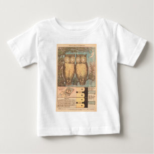 Vintage Eule süße Herbst Kinderbastelarbeit braun Baby T-shirt