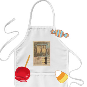 Vintage Eule süße Herbstkinderhandwerk Kinderschürze