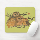 Vintage Eulen-Mausunterlage Mousepad (Mit Mouse)
