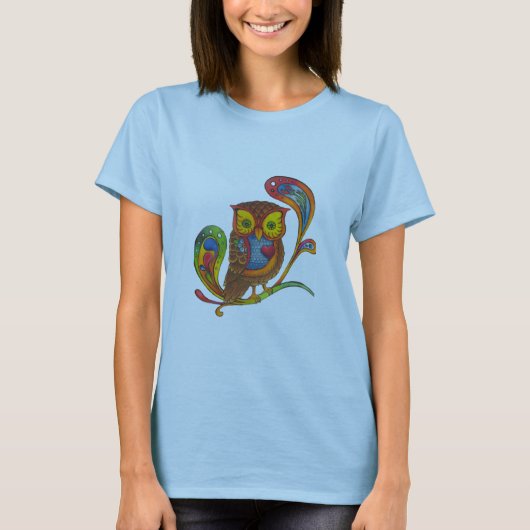 Vintage-Eulen-T-Shirt T-Shirt (Vorderseite)