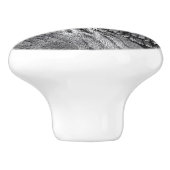 Vintage Eulenschwarzweiss-kunst Keramikknauf (Seitenansicht)