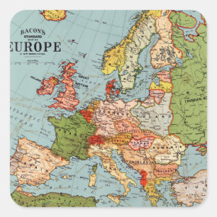 Vintage-Europa 20. Jahrhundert Bacons Standardkart Quadratischer Aufkleber