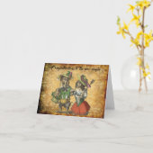 Vintage Europäische Dackel - Verheiratete Karte (Gelbe Blume)