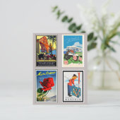 Vintage europäische Reiseposter, Feiertagspostkarte (Stehend Vorderseite)