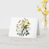 Vintage europäische Schmetterlinge Karte (Gelbe Blume)